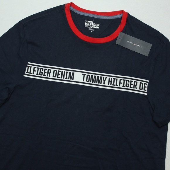 TOMMY HILFIGER Denim Accent Strap Stripe Tee Blue - Picture 2 of 6